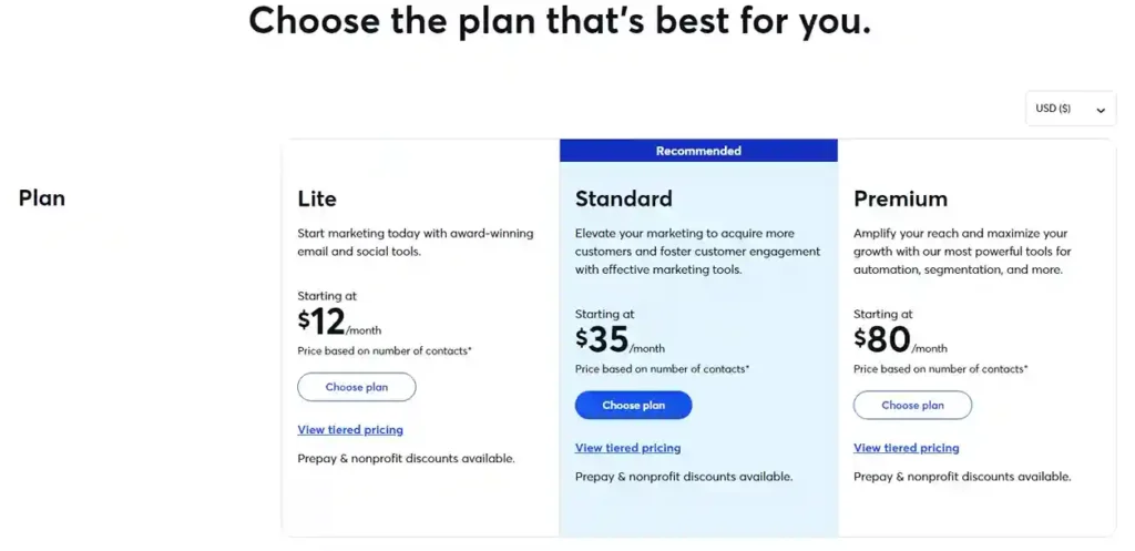 Choosing the best email marketing tool for your small business can be tough. This chart compares pricing plans from Mailchimp, Constant Contact, and GetResponse to help you decide. All 3 platforms offer free plans, but pricing increases with more features and contacts.